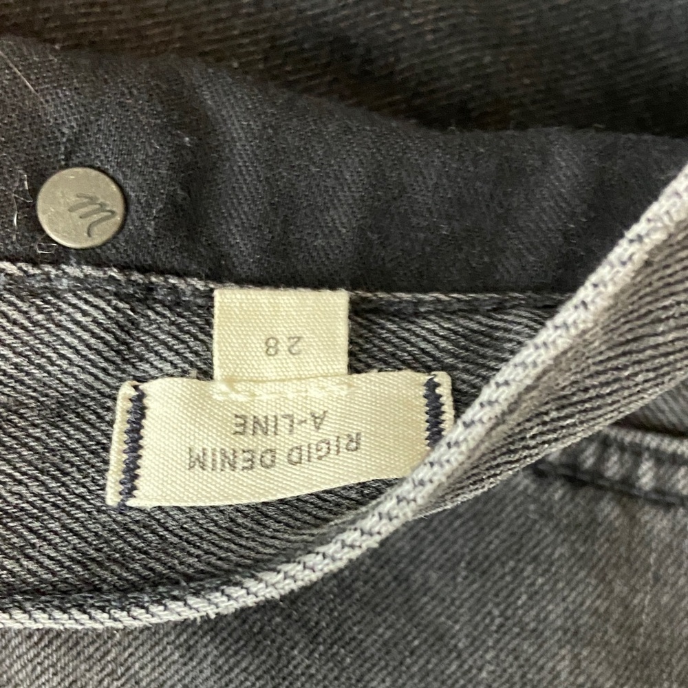 Madewell Grey A-Line Mini Jean Skirt Rigid Denim Size 28 - Picture 7 of 8